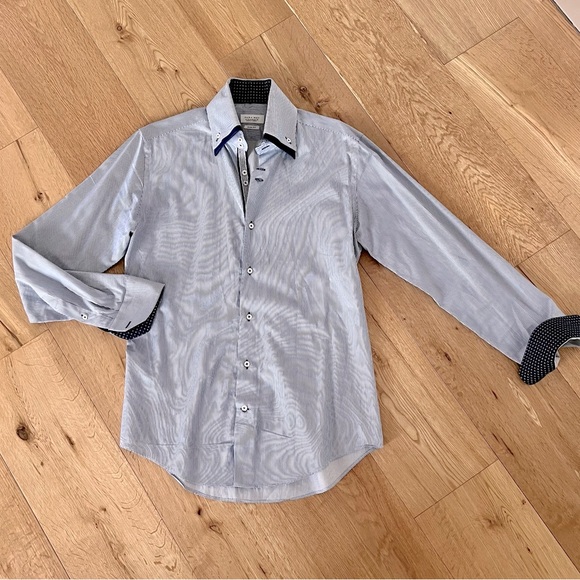 Zara Man slim fit button down pinstripe dress shirt size medium - Picture 1 of 4